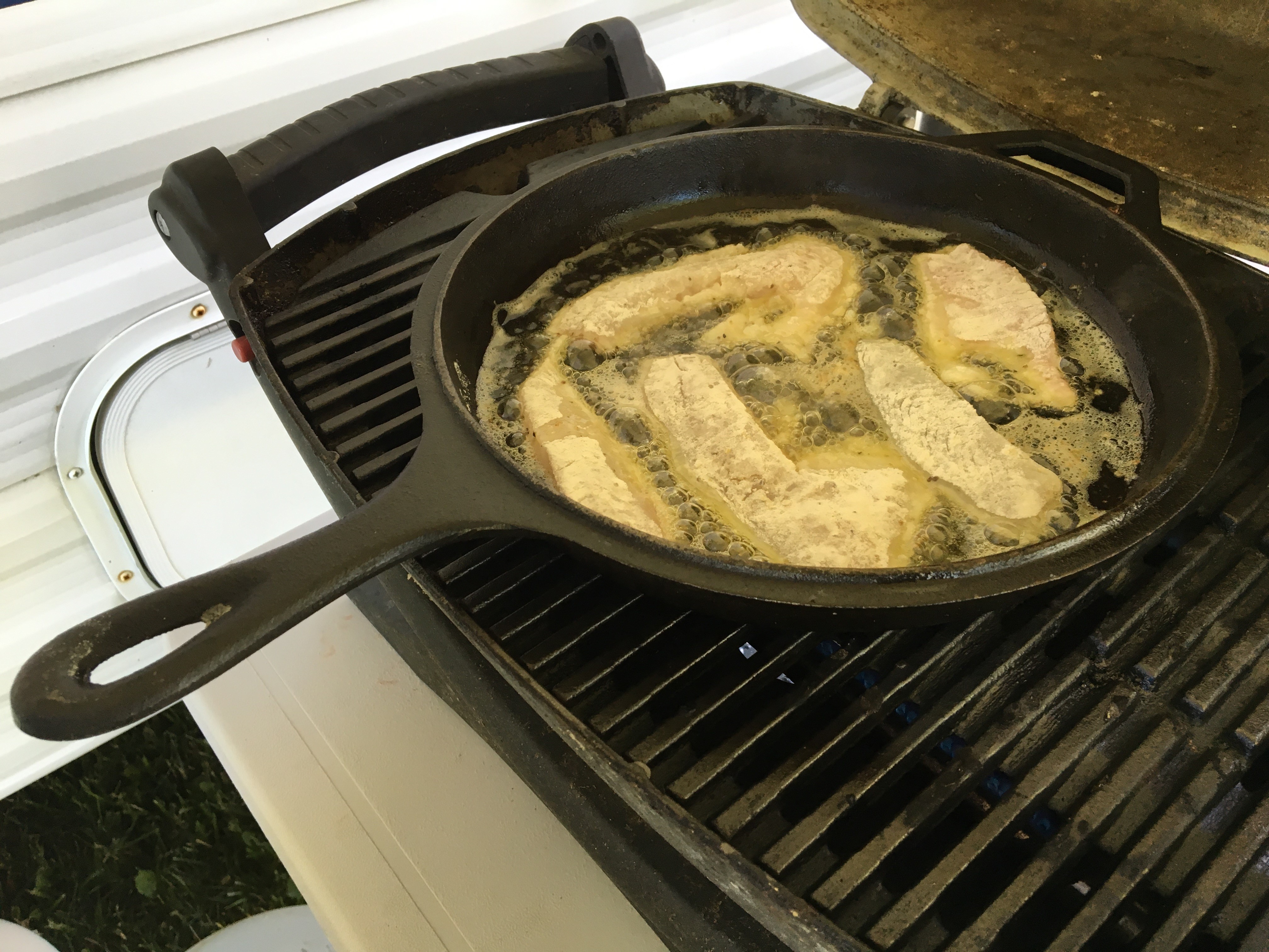 pan frying breaded filets